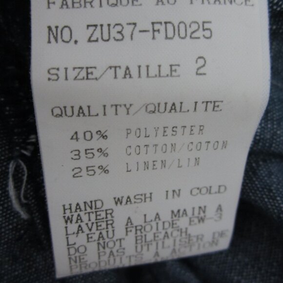 Vtg Zucca Travail Womens Small Blue LS Linen Cotton Blend Jacket Made in France - Picture 6 of 15